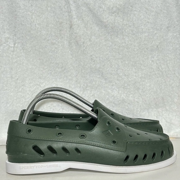 Sperry TopSider Unisex Green A/O Float Cozy Cut-Outs Boat Slip On Shoes SZ US 10 - Picture 1 of 11